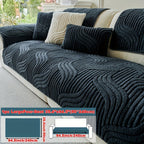 Bohemian Plush Sofa Pad Slipcover – Modern Luxury Faux Fur Non-Slip Couch Cover, All Season Machine Washable Pet Friendly Soft Seat Cushion Protector for Living Room Bedroom Office Home Decor