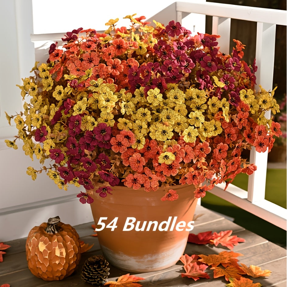 Artificial Outdoor Daisy Flowers UV Resistant Bulk Bundles 18/36/54pcs – Faux Colorful Daisy Stems for Porch, Patio & Garden – Realistic Spring Summer Outdoor Decor Flowers