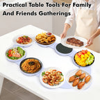 Lazy Susan Turntable Set 8PCS Expandable Rotating Serving Tray for Rectangular & Oblong Dining Tables – Smooth 360° Spin Plastic Tabletop Organizer for Family Dinners, Hotpot & Entertaining