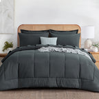 Bed in a Bag Queen 7 Piece Fluffy Comforter Set – Ultra-Soft Microfiber Bedding with Comforter, Fitted Sheet, Flat Sheet & 4 Pillowcases, Hypoallergenic Breathable All Season Bedding Gift for Her