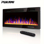 Vitesse Ultra-Thin Electric Fireplace In-Wall Recessed & Wall Mounted Linear Heater Multicolor Flame Timer 750W/1500W Touch Screen Remote Control