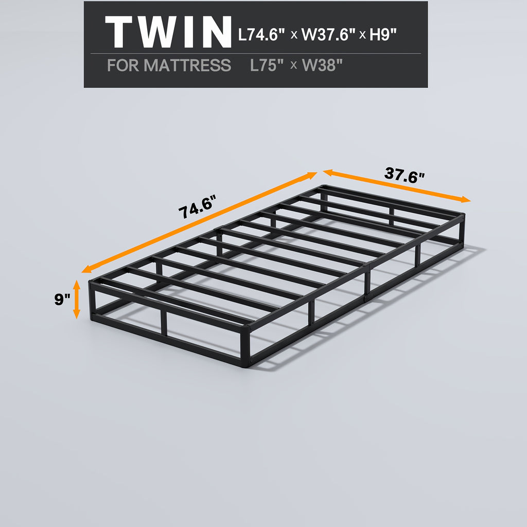 Box Spring Bed Base 5/7/9 Inch – 3000 Lbs Heavy Duty Metal Mattress Foundation, Fabric Cover, Noise-Free & Easy Assembly | Twin & Queen
