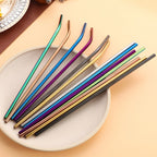 Reusable Stainless Steel Straws Set of 12 Extra Long 10.5 Inch with Cleaning Brushes - Metal Straws for Cold Drinks, Cocktails, Smoothies & Iced Coffee, Eco Friendly Drinking Straws