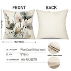 4-Piece Boho Poppy Flower Throw Pillow Covers Watercolor Chinoiserie Floral Soft Tones Decorative Cushion Covers 18x18 Inch Sofa Bedroom Office Car Farmhouse No Insert