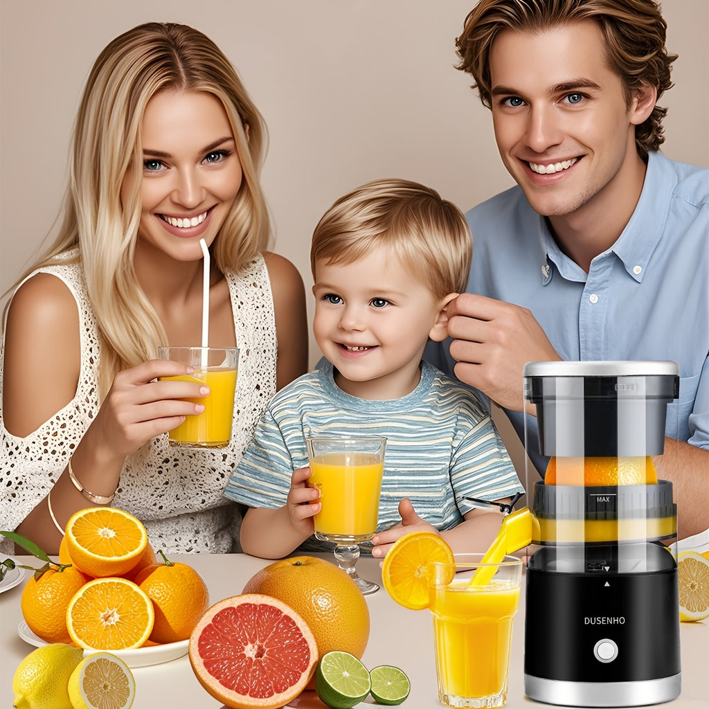 Rechargeable Electric Citrus Juicer USB-C – 45W Portable Juicer Machine for Orange, Lemon & Lime | BPA-Free | Includes Cleaning Brush | Black & Red