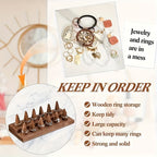 Solid Wood Ring Display Stand Jewelry Tower – 3-Tier Holds 18 Rings or 2-Tier Holds 12 Rings Elegant Ring Organizer for Home Decor Showcase Storage
