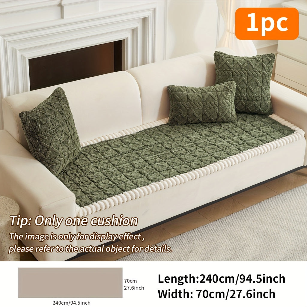 Thickened Quilted Sofa Cushion Pad Soft Polyester Seat Mat for Loveseat 2 3 4 Seater Sofa Autumn Winter Warmth Home Decor Dark Gray Dark Coffee Cream Green