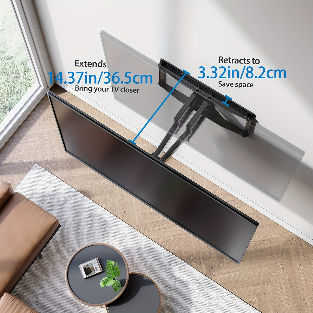 Full Motion TV Wall Mount for 37–86 Inch TVs, Heavy Duty Articulating Bracket, Swivel & Tilt, VESA 600x400mm, Holds Up to 100 lbs
