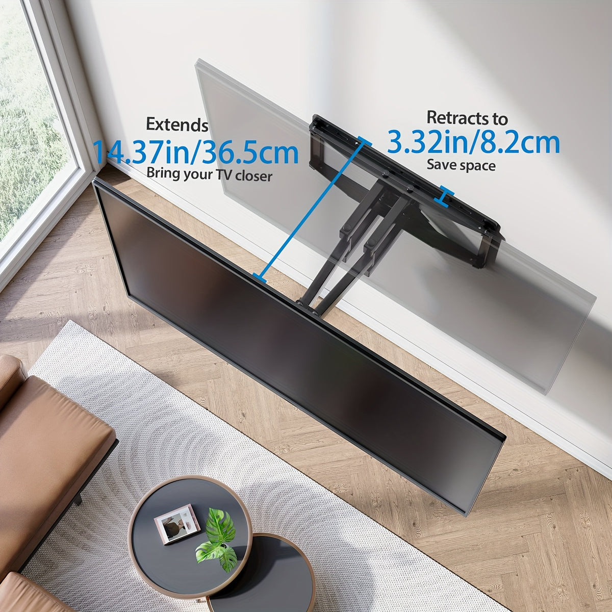 Full Motion TV Wall Mount for 37–86 Inch TVs, Heavy Duty Articulating Bracket, Swivel & Tilt, VESA 600x400mm, Holds Up to 100 lbs