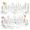 Striped Bud Vases Set of 12 24 36 Modern Mini Clear Flower Vases for Wedding Centerpieces Birthday Anniversary Party Table Decor – Mother's Day Vase Set