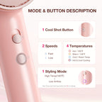 1875W Ionic Hair Dryer with Diffuser for Curly Hair – Quick-Drying Professional Blow Dryer, Foldable Lightweight Travel Hair Dryer for Women & Men, Leakage-Protected US Plug, Pink