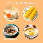 Electric Egg Steamer & Custard Maker 6-Cup Stainless Steel Hard Soft Semi-Boiled Auto Shut-Off Alarm Egg Cooker Black