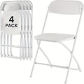Stackable Folding Dining Chairs 350 Lbs Capacity Steel Frame for Kitchen Dining Room Catering & Outdoor Parties – Space-Saving Plastic Chairs