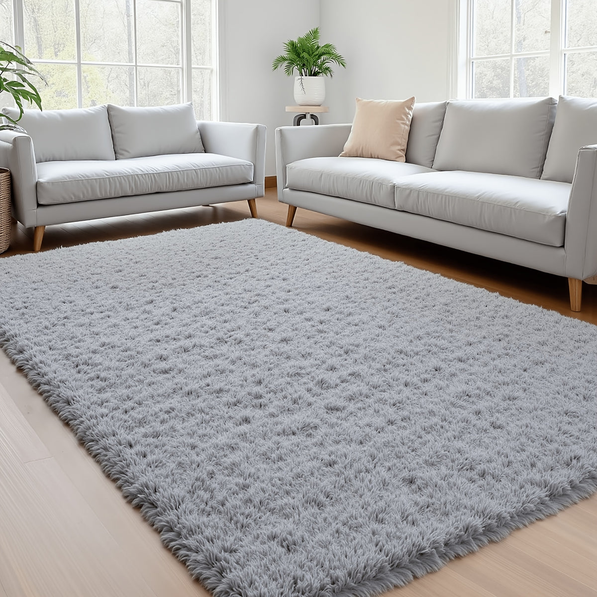 Fluffy Plush Area Rug 1.6 Inch Thick Non-Slip Machine Washable Polyester Tie Dye Rectangle Carpet for Living Room Bedroom Multiple Sizes and Colors