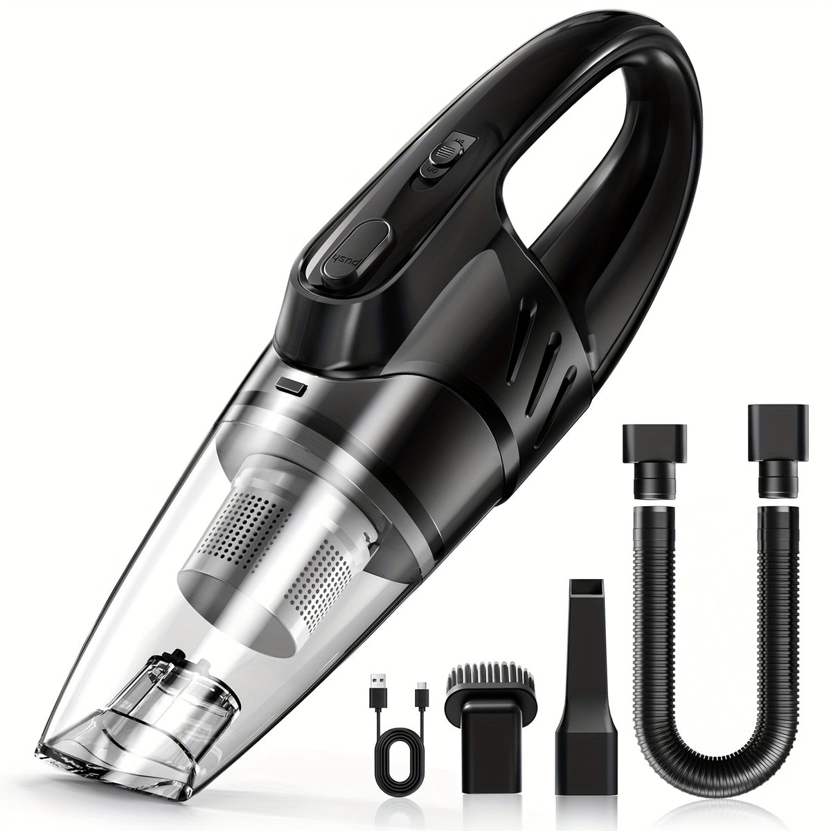 Cordless Car Vacuum Cleaner 6000PA Strong Suction Handheld Portable Rechargeable with 5 Accessories for Car Interior Home Pet Hair Cleaning Pink Gift for Women