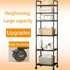 6-Tier Heavy-Duty Freestanding Storage Shelf with Leveling Feet – Stainless Steel Reinforced Shelving Unit for Pantry Kitchen Garage Workshop, Space-Saving Upright Rack, No Installation Required