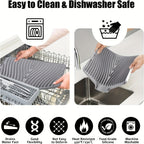 Large Silicone Dish Drying Mat & Drain Pad 34.5x19in – Slope Drainage Design, Heat Resistant, Countertop Protector for Kitchen & Bathroom