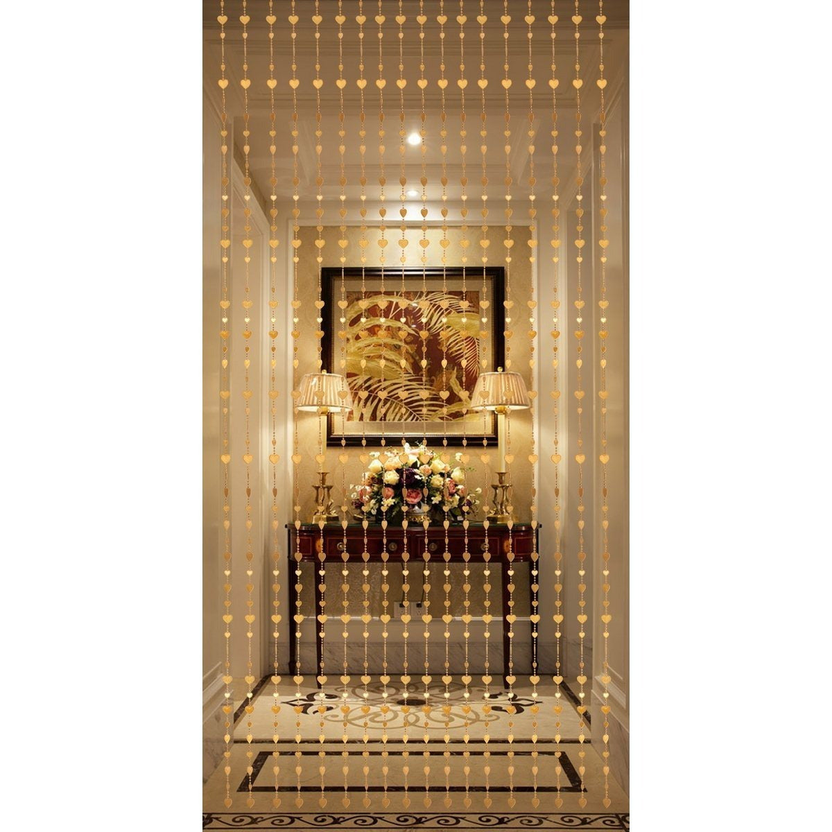 Acrylic Beaded Curtain 35.5x72 Inch for Doorways and Windows - Boho Room Divider and Closet Door Curtain - Decorative Bead Curtain for Bedroom, Wedding, Events and Retail Window Display