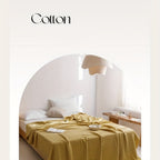 Waffle Cotton Blanket Pure Cotton Multi-Layer Machine Washable Lightweight Throw for Bed Sofa Air Conditioning Summer Cooling Lunch Break Car Use Multiple Sizes and Colors