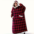 Wearable Blanket Hoodie Oversized Flannel with Pockets Super Soft Warm Cozy Sweatshirt Blanket for Women Men Adult Winter Extra Long Multiple Colors