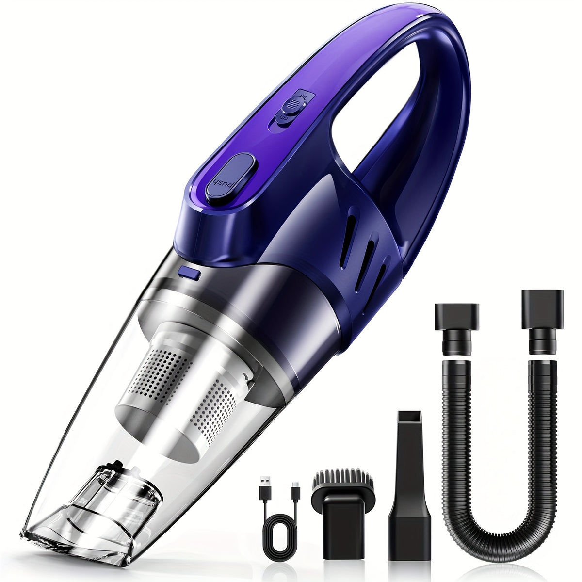 Cordless Car Vacuum Cleaner 6000PA Strong Suction Handheld Portable Rechargeable with 5 Accessories for Car Interior Home Pet Hair Cleaning Pink Gift for Women
