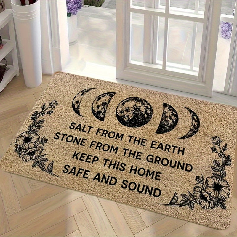 Halloween Witch Doormat Non-Slip Polyester Indoor Outdoor Floor Mat - Spooky Funny Witch Print for Front Door Entryway Porch, Halloween Home Decoration & Gift Idea