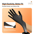300 Pcs Black Nitrile Disposable Gloves Thickened High-Density S M L XL for Kitchen Cleaning Tattoo Beauty Salon