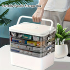 Transparent Multi-Tier Stackable Storage Box 2 or 5 Layer Large Capacity Portable Organizer for Pills Office Sewing Supplies Home Travel Easy to Clean Durable