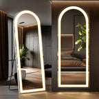 Smart LED Touch Sensor Full-Length Mirror with Adjustable Brightness – Wall-Mount & Freestanding Slim Modern Frame for Vanity, Bedroom & Dressing Room Lighting