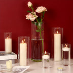 Glass Cylinder Vases Set 15/20/25/30pcs 5 Sizes – Transparent Hurricane Flower Vases for Wedding, Home, Party & Office Decor