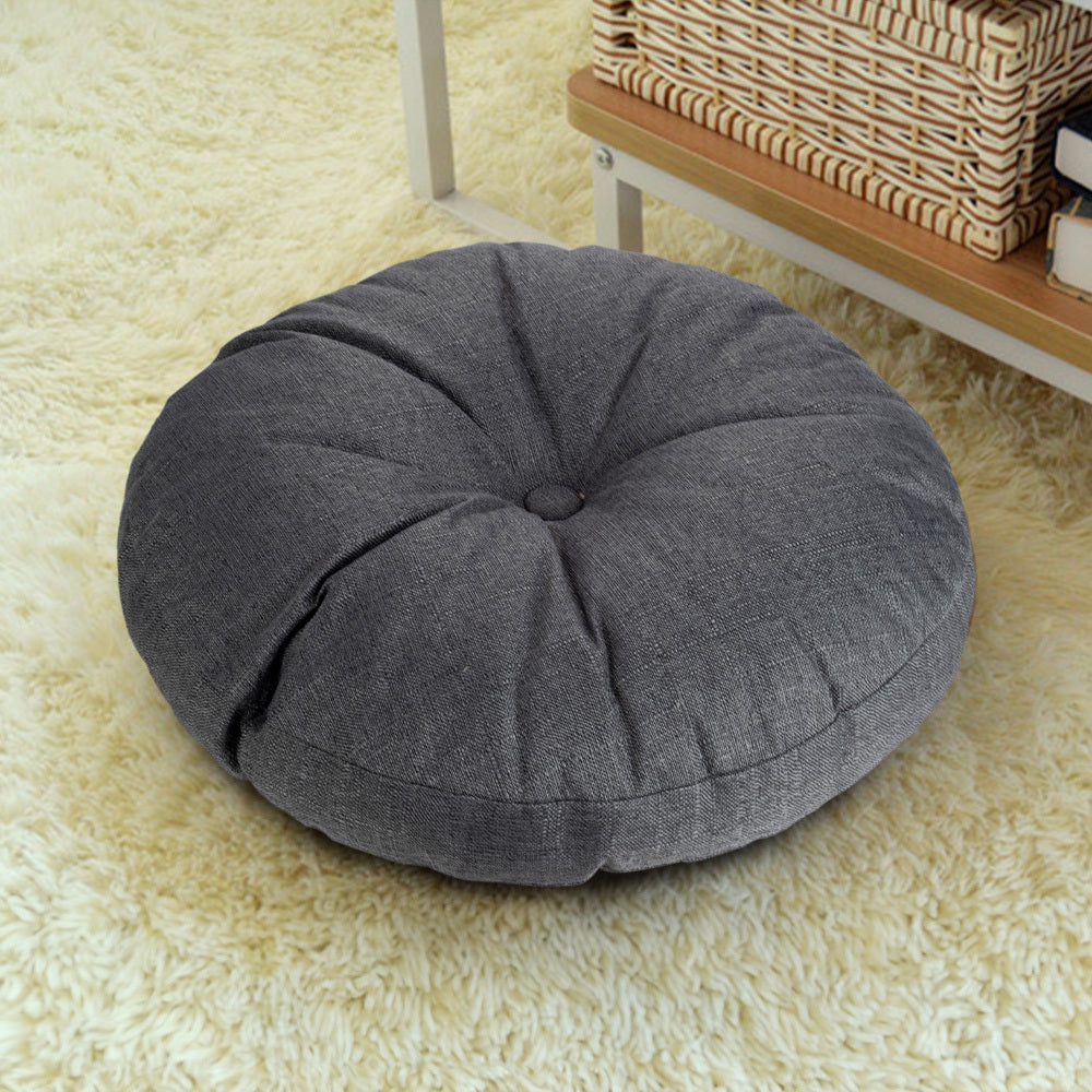 Round Seat Cushion 40x40cm 15cm Thick Firm Futon Meditation Mat Removable Linen Cover Chair Pad for Office Dining Chair Home Decor All Seasons Christmas