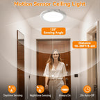 Wireless Rechargeable Ceiling Light Magnetic No Wiring Required Remote Dimmable 3 Color Temperatures Timer for Wardrobe Bathroom Corridor Closet
