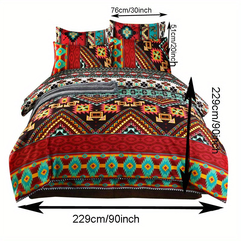 Bohemian Duvet Cover Set 3 Piece - Soft Breathable Boho Bedding Set with 2 Pillowcases Twin Full Queen King No Comforter Insert