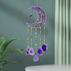 Handmade Moon Agate Tree Hanging Ornament – Boho Suncatcher Crystal Wall Decor | Birthday, Christmas & Holiday Gift for Mom, Friends & Her