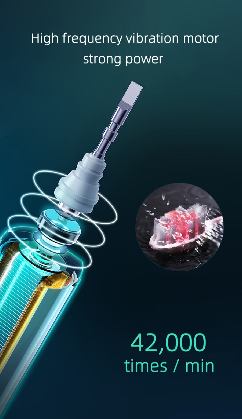 IPX8 Sonic Electric Toothbrush USB Rechargeable 5 Brush Heads Metal Shaft Smart Timer Couple Set for Adults Men Women