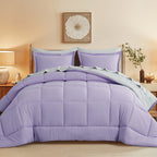 Bed in a Bag Queen 7 Piece Fluffy Comforter Set – Ultra-Soft Microfiber Bedding with Comforter, Fitted Sheet, Flat Sheet & 4 Pillowcases, Hypoallergenic Breathable All Season Bedding Gift for Her