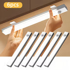 6-Pack Smart LED Motion Sensor Cabinet Light – USB Rechargeable, 3 Modes, Night Light for Bedroom, Stairs, Kitchen & Closet