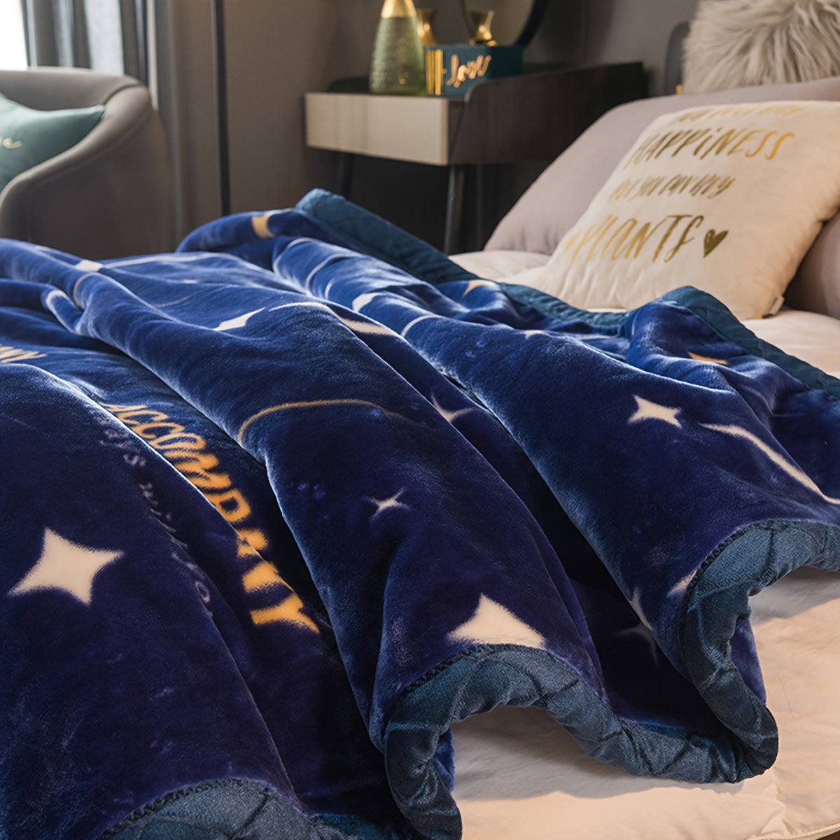 Extra Large Thickened Raschel Throw Blanket Double Layer Ultra Soft All Season Machine Washable Animal Theme Decor 7 Colors 2 Sizes