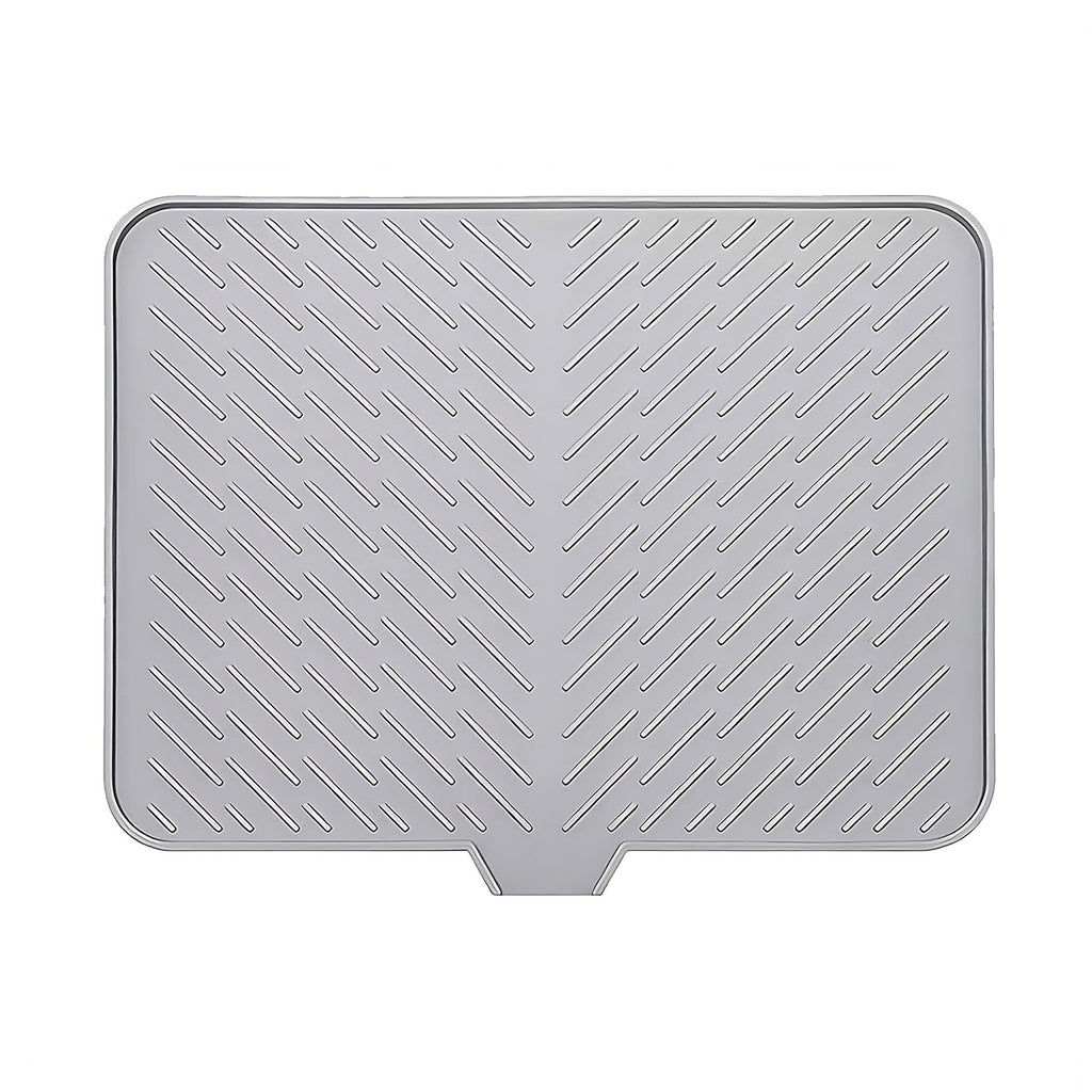 Silicone Dish Drying Mat with Built-In Drain Lip, Large Kitchen Counter Dish Drainer Mat, Easy-Clean 10mm Thick Drainage Pad, Non-Slip & Heat Resistant, Available in Multiple Sizes & Colors