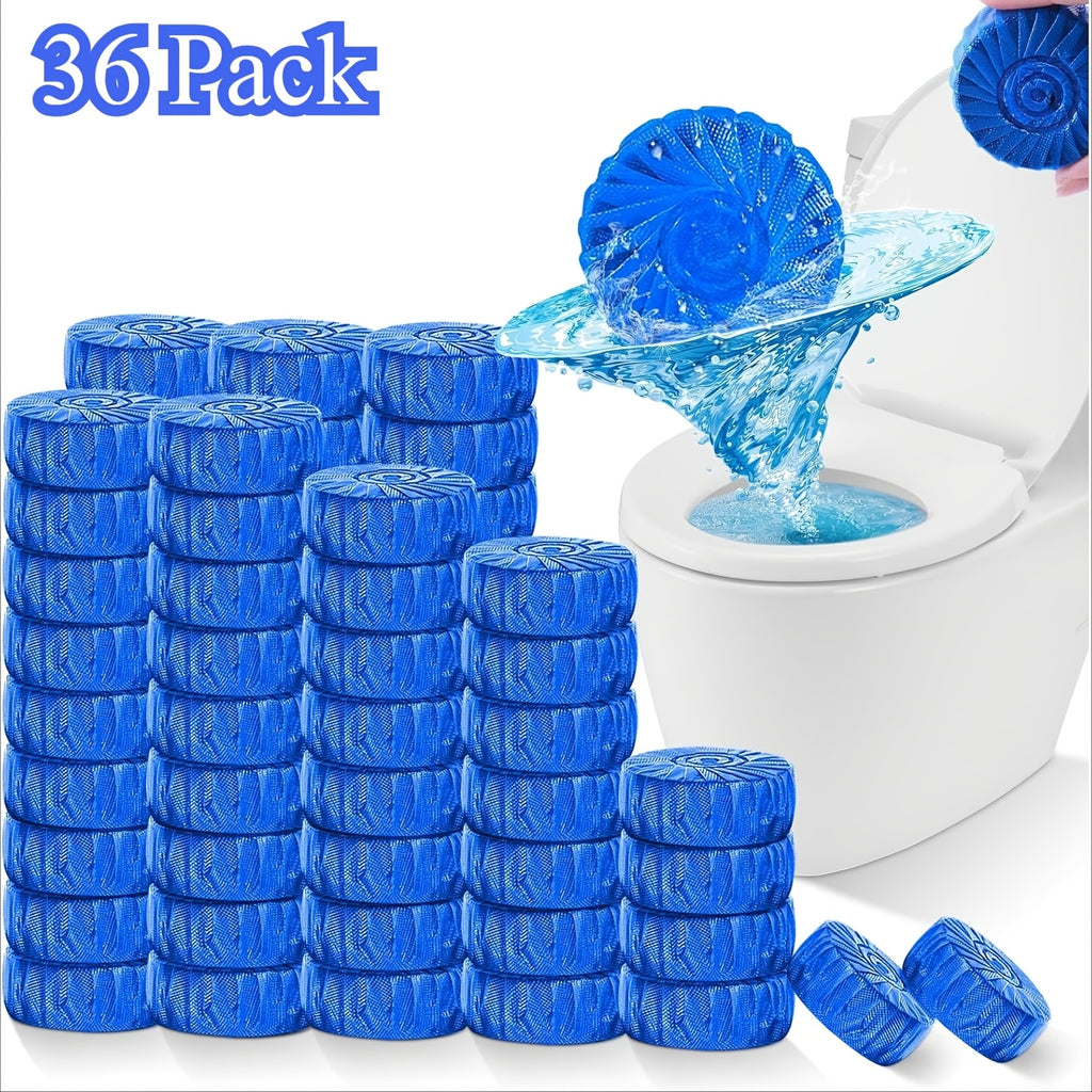 Automatic In-Tank Toilet Cleaner Tablets 24/36 Pack – Lemongrass Deodorizer, Prevents Scaling & Rust, for Home & RV Bathrooms
