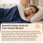 Electric Heated Blanket Soft Flannel 10 Temperature Levels Dual Control – PTC+NTC Overheat Protection, Machine Washable, for Couples Bedroom & Winter Home Use