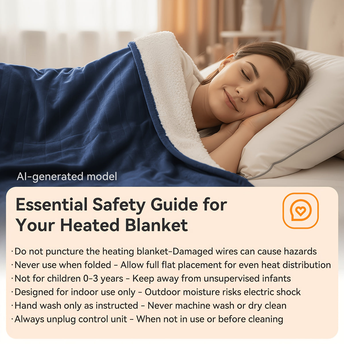 Electric Heated Blanket Soft Flannel 10 Temperature Levels Dual Control – PTC+NTC Overheat Protection, Machine Washable, for Couples Bedroom & Winter Home Use