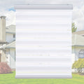 Cordless Zebra Blinds Day Night Dual Layer Window Shades for Home & Office – Free Stop Light Control, Easy Install, 4 Colors & Custom Widths