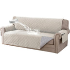 Liquid-Resistant Sofa Cover with Pocket, Geometric Pattern Couch Slipcover Furniture Protector for Pets, Washable Thick Soft 1 2 3 4 Seat Sizes Chair Loveseat Sofa