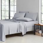 Bamboo Blend Cooling Sheet Set 6-Piece 2000 Thread Count Satin | Deep Pocket 16" Hypoallergenic Breathable Bed Sheets, Twin Full Queen King Cal King, 20 Colors