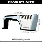4-in-1 Manual Knife Sharpener with 4 Sharpening Stages – Sharpen, Hone & Polish Paring Knives, Kitchen Knives & Scissors | No Electricity Required