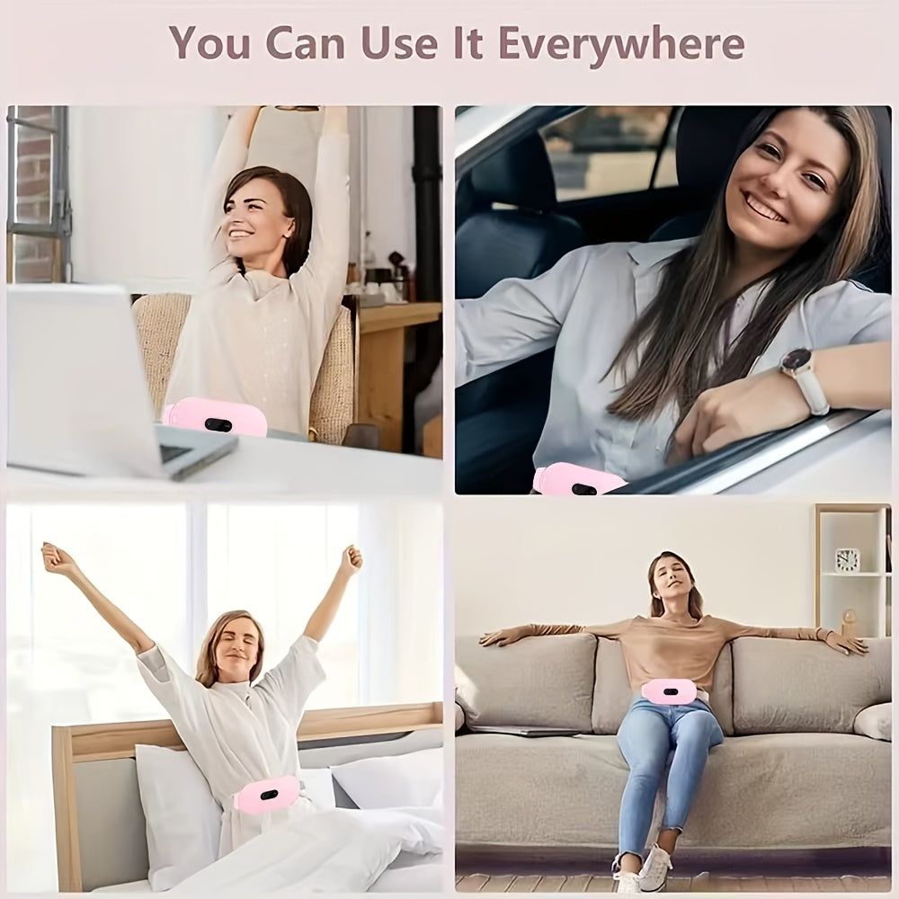 Cordless Portable Heating Pad with 6 Heat Levels & 6 Massage Modes – Wearable Electric Cramp Relief & Body Warmer for Women & Men, 4 Colors, Holiday & Valentine's Day Gift