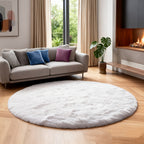 Tie Dye Round Area Rug Soft Plush Shaggy Circle Floor Mat Non-Slip for Living Room Bedroom Dorm – Boho Rainbow & Solid Colors 4x4 5x5 6x6 7x7 8x8 Ft | Home Decor Aesthetic