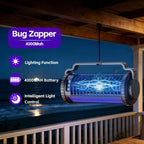 4000mAh Solar Bug Zapper USB Dual Charging Auto Light Sensor 360° Rotatable UV Mosquito Killer Fly Trap Chemical-Free Indoor Outdoor Camping Garden Patio Courtyard