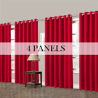 Room Darkening Blackout Curtains 4-Pack – Grommet Top Plain Weave Sun Blocking Drapes for Living Room & Bedroom, 9 Colors, 7 Size Options, Woven Polyester